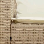 vidaXL Salon de jardin avec coussins 4 Pièces beige résine tressée