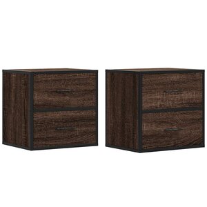 vidaXL Tables de chevet murales 2 Pièces chêne marron 40x31x39 5 cm