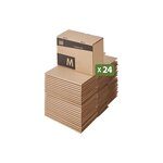 Pack and Move - Lot 24 cartons pour expédition - Taille M - 21 x 32 x 15 cm - Carton renforcé - 20 KG max