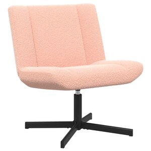 vidaXL Chaise pivotante Rose 63 x 75 x 76 cm Peau de mouton