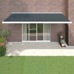 vidaXL Auvent rétractable anthracite 5x3 m tissu et aluminium