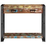 Table Console Multicolore en Bois Recyclé et Métal