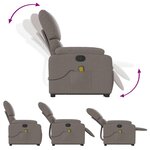 vidaXL Fauteuil inclinable de massage Taupe Tissu