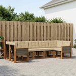 vidaXL Ensemble de canapés d'extérieur 7 Pièces Naturel et Beige