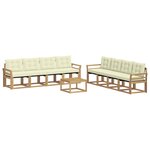 vidaXL Ensemble de canapés d'extérieur 9 pc Blanc et crème