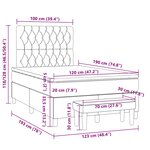 vidaXL Sommier à lattes de lit et matelas gris clair 120x190 cm tissu
