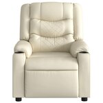 vidaXL Fauteuil de massage inclinable crème similicuir