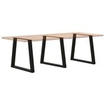 vidaXL Pieds de table à manger en V 3 pièces Noir 80 x (72-73 3) cm Acier