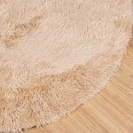 vidaXL Tapis shaggy à poils longs NAVARRA beige 120x120 cm polyester