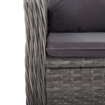 vidaXL Ensemble à Manger de jardin 3 Pièces Résine tressée et verre Gris