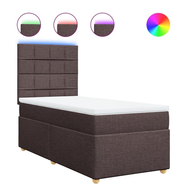 vidaXL Sommier à lattes de lit avec matelas Marron foncé 80x200 cm