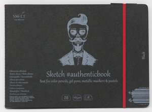 SM-LT Carnet- Dessin - Noir - 24 5x17 6cm - 18  feuilles - 165 gsm