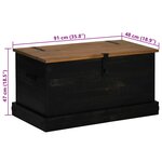 vidaXL Coffre de rangement HALDEN noir 91x48x47 cm bois massif pin