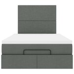 vidaXL Cadre de lit ottoman avec matelas gris foncé 120x200cm tissu
