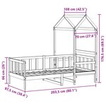 vidaXL Lit de jour avec toit 90x200 cm bois de pin massif
