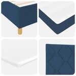vidaXL Lit à ressorts avec matelas Bleu 200 x 200 cm tissu