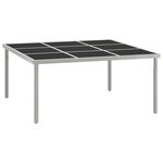 vidaXL Table de salle à manger de jardin 170x170x74 5cm Verre et acier