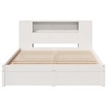 vidaXL Lit bibliothèque sans matelas blanc 140x200 cm bois pin massif