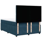 vidaXL Sommier à lattes de lit et matelas Bleu foncé 160x200cm Velours