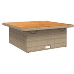 vidaXL Ensemble à manger de jardin coussins 4 Pièces beige résine tressée