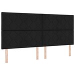 vidaXL Lit à ressorts avec tête de lit Noir 200 x 200 cm tissu