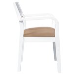 vidaXL Chaises à manger coussins 2 Pièces blanc bois massif caoutchouc