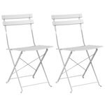Chaises de jardin pliantes vidaXL 2 pièces blanches en acier