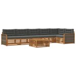 vidaXL Ensemble de canapés d'extérieur 7 pc Naturel et Anthracite