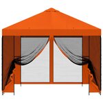 vidaXL Abri de jardin avec parois 3 x 3 m Orange Polyester et Acier