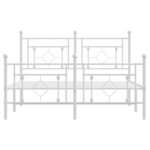 vidaXL Cadre de lit métal sans matelas et pied de lit blanc 140x200 cm