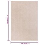 vidaXL Tapis à poils courts 200x290 cm Beige foncé