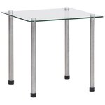 vidaXL Tables gigognes 3 Pièces Transparent Verre trempé