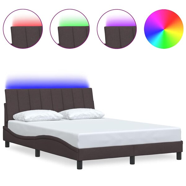 vidaXL Cadre de lit sans matelas marron foncé 120x200 cm tissu