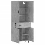 vidaXL Buffet haut Gris béton 69 5x34x180 cm Bois d'ingénierie