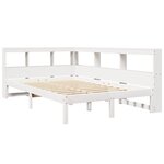 vidaXL Lit bibliothèque sans matelas blanc 120x200 cm bois pin massif