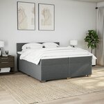 vidaXL Sommier à lattes de lit avec matelas Gris foncé 200x200cm Tissu