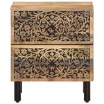 vidaXL Tables de chevet 2 Pièces 40x33x46 cm Bois de manguier solide