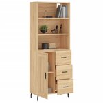 vidaXL Buffet haut Chêne sonoma 69 5x34x180 cm Bois d'ingénierie