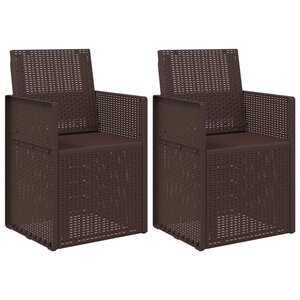 vidaXL Chaises de jardin salle à manger 2 Pièces Marron PP