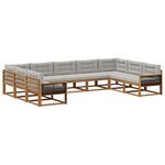 vidaXL Ensemble de canapés d'extérieur 9 pc Naturel et gris clair