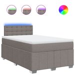 vidaXL Sommier à lattes de lit avec matelas taupe 120x190 cm tissu