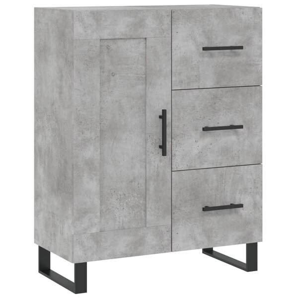vidaXL Buffet gris béton 69 5x34x90 cm bois d'ingénierie