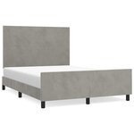 vidaXL Cadre de lit sans matelas gris clair 140x190 cm velours