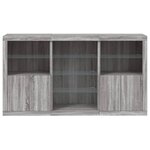 vidaXL Buffet avec lumières LED sonoma gris 181 5x37x100 cm