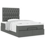 vidaXL Cadre de lit ottoman avec matelas gris foncé 120x190 cm tissu