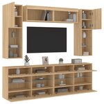 vidaXL Ensemble de meubles TV muraux 6Pièces et lumières LED chêne sonoma