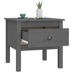 vidaXL Table d'appoint Gris 50x50x49 cm Bois massif de pin