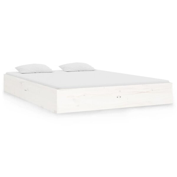 vidaXL Cadre de lit sans matelas blanc bois massif 140x190 cm