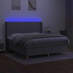 vidaXL Sommier à lattes de lit matelas LED Gris clair 180x200 cm Tissu