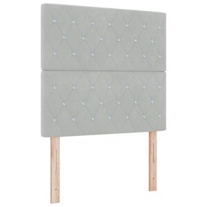 vidaXL Tête de lit LED avec bandes LED Gris clair 100 cm Velours